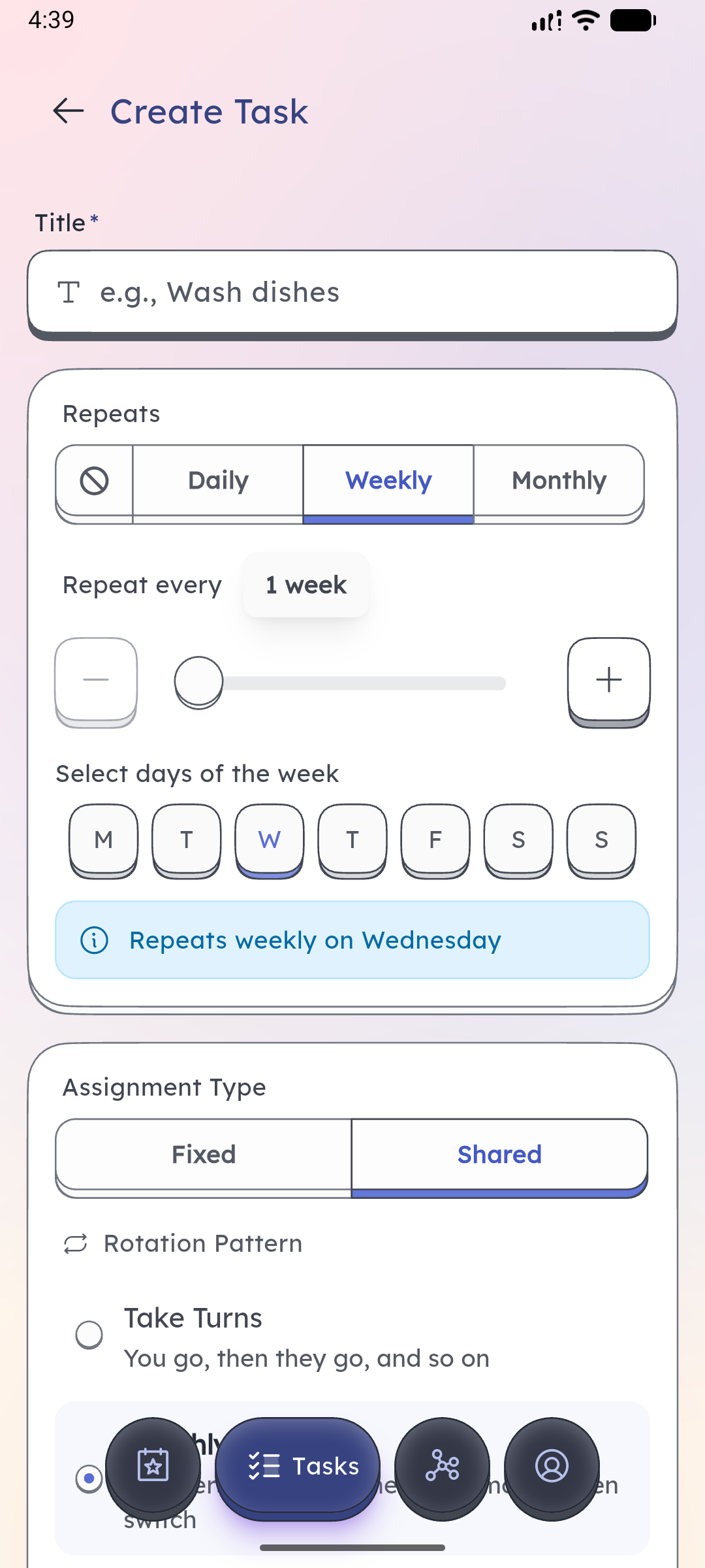 Weekly rotation: the schedule reads like a sentence, not a cron expression