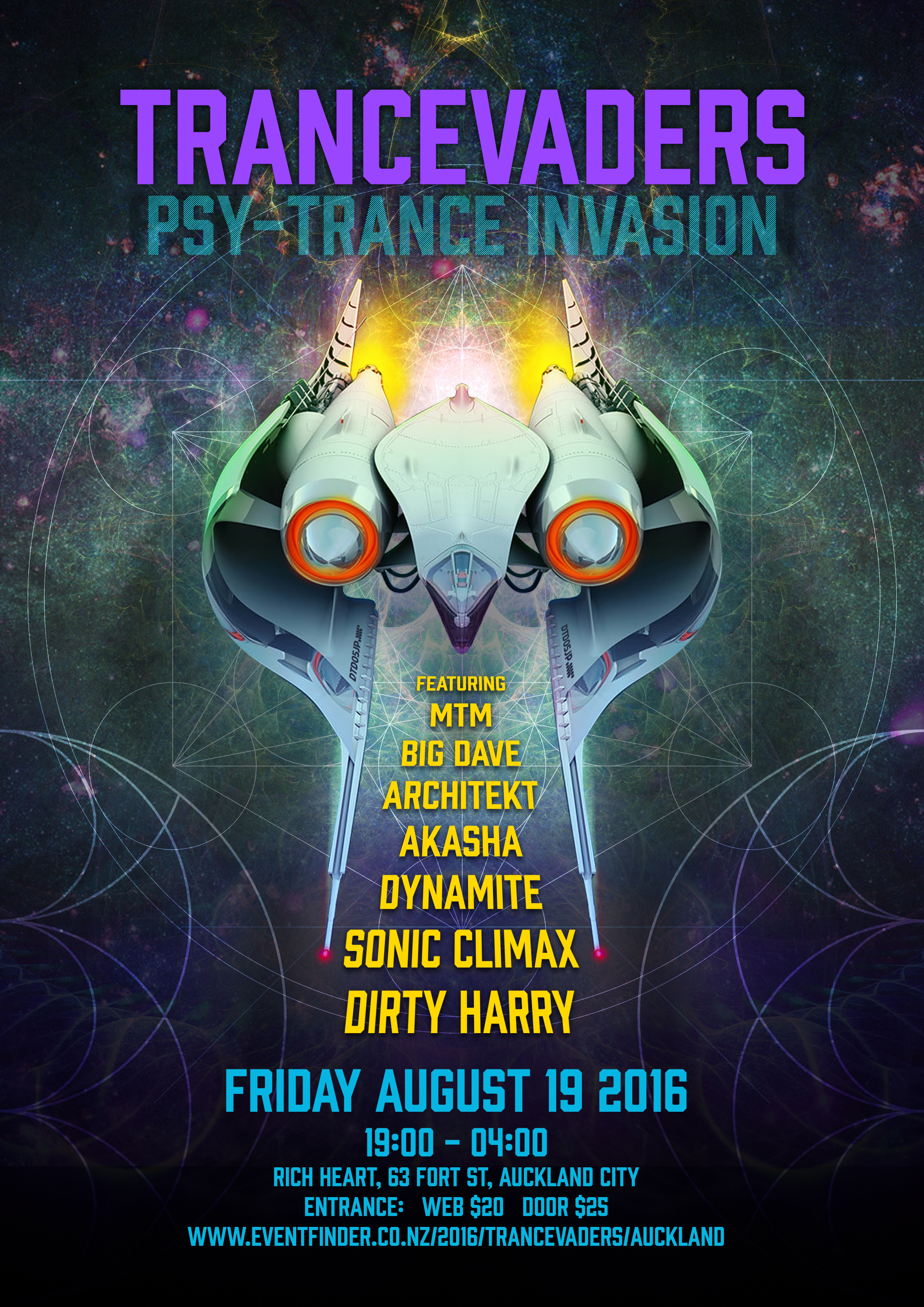 Trancevaders party flyer