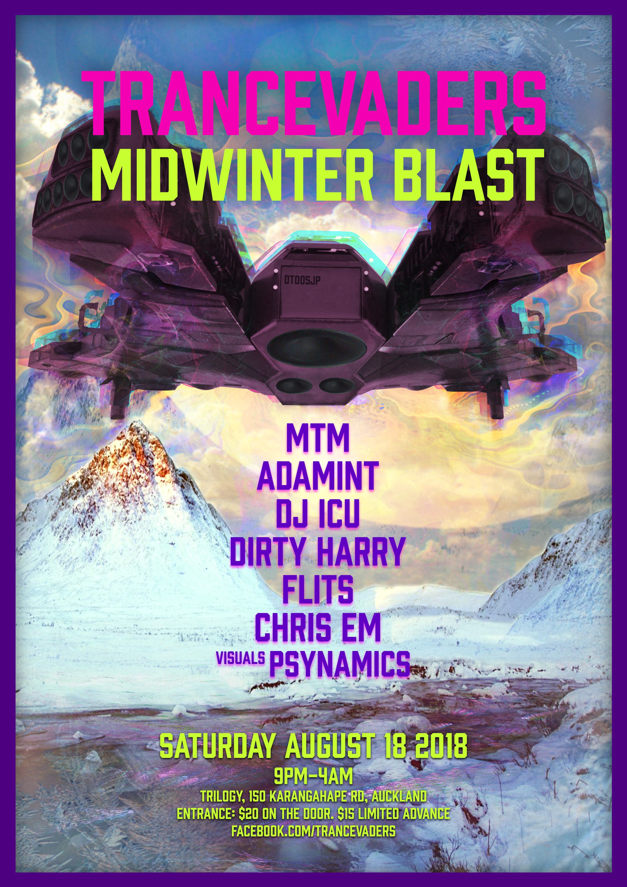 Trancevaders Winter Madness party flyer