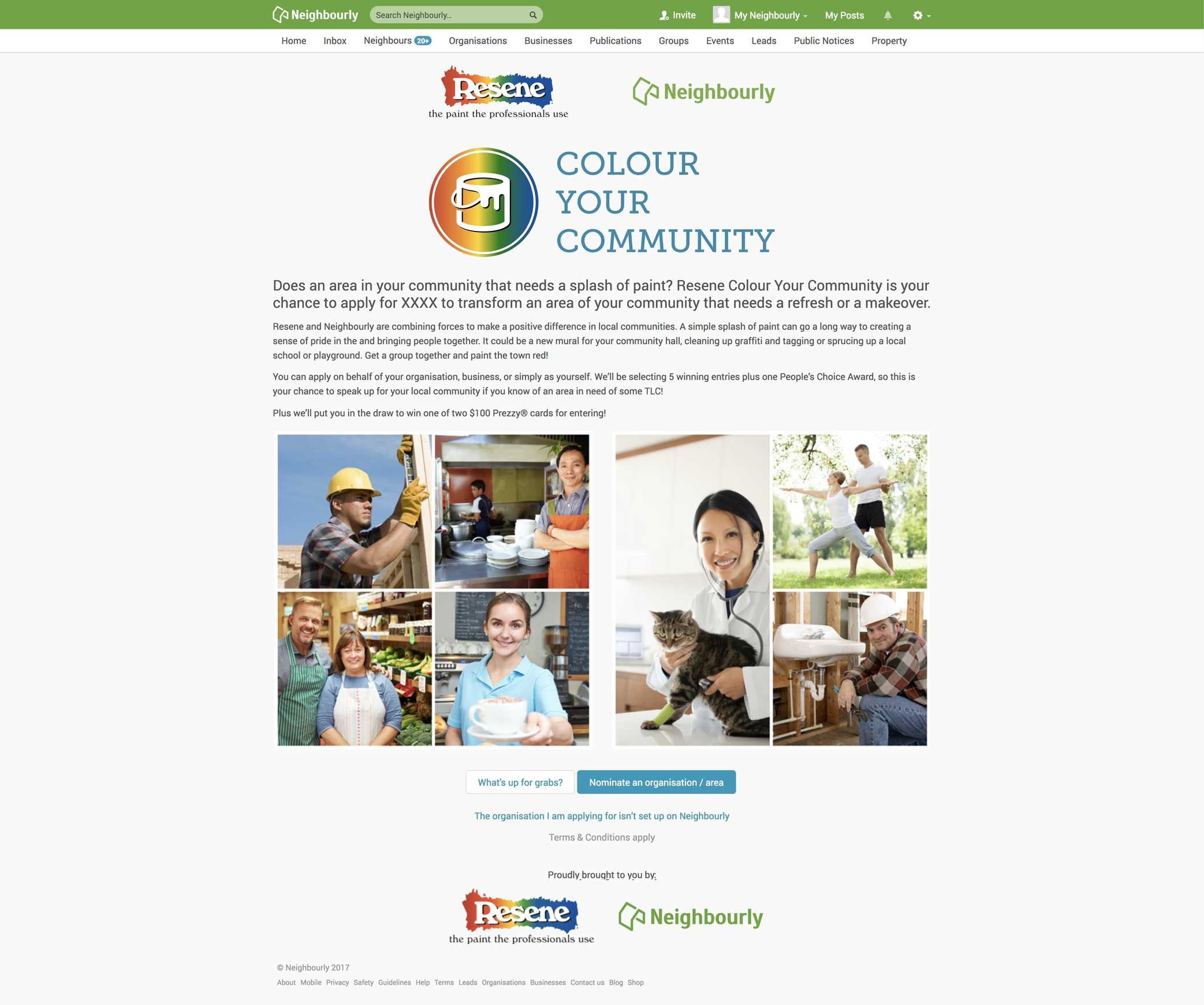 Neighbourly Resene Colour your community mockup