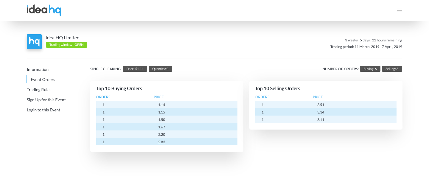 Snowball Effect trading screen mockup