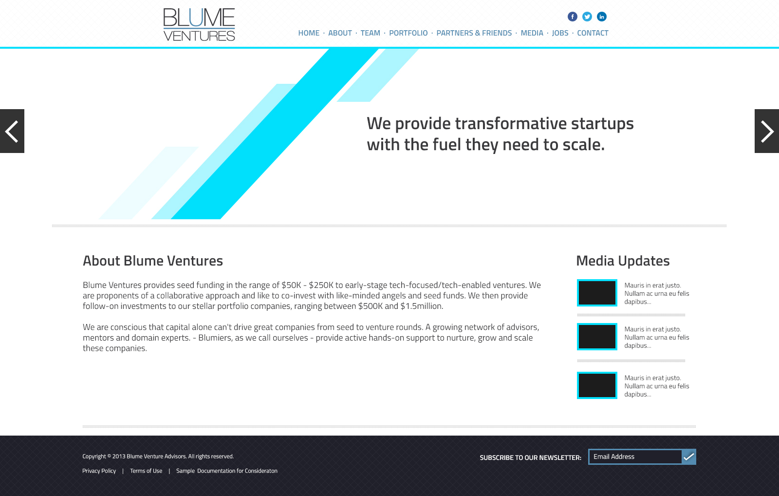 Blume Ventures website screen