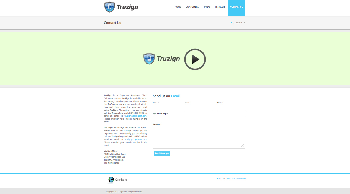 Trusign website screen