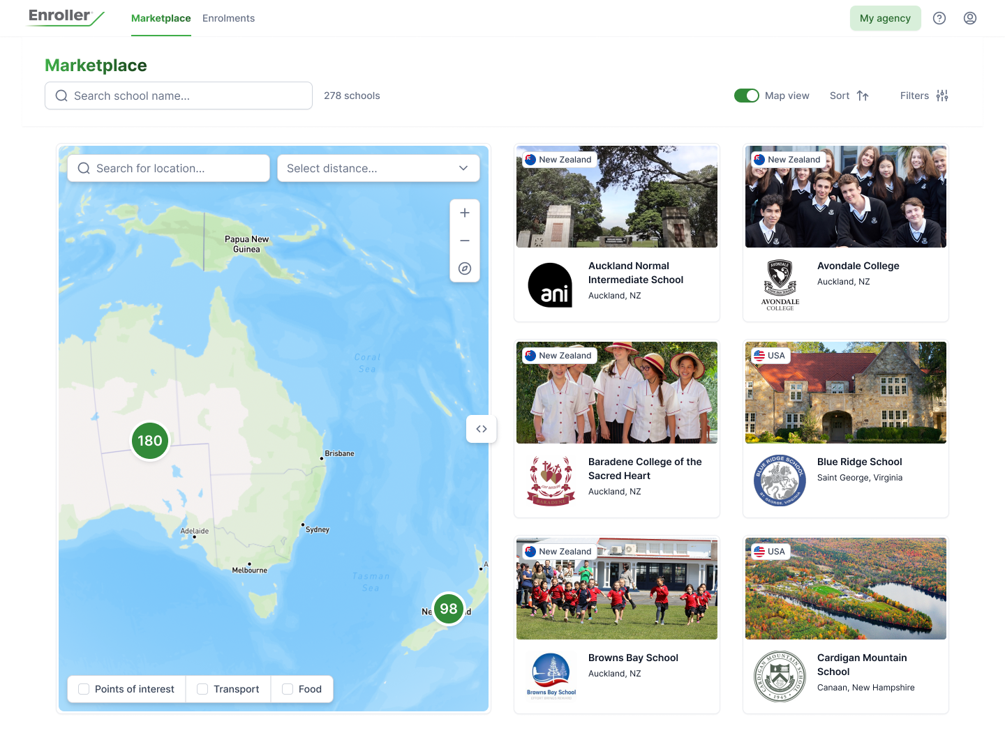 Map view integration