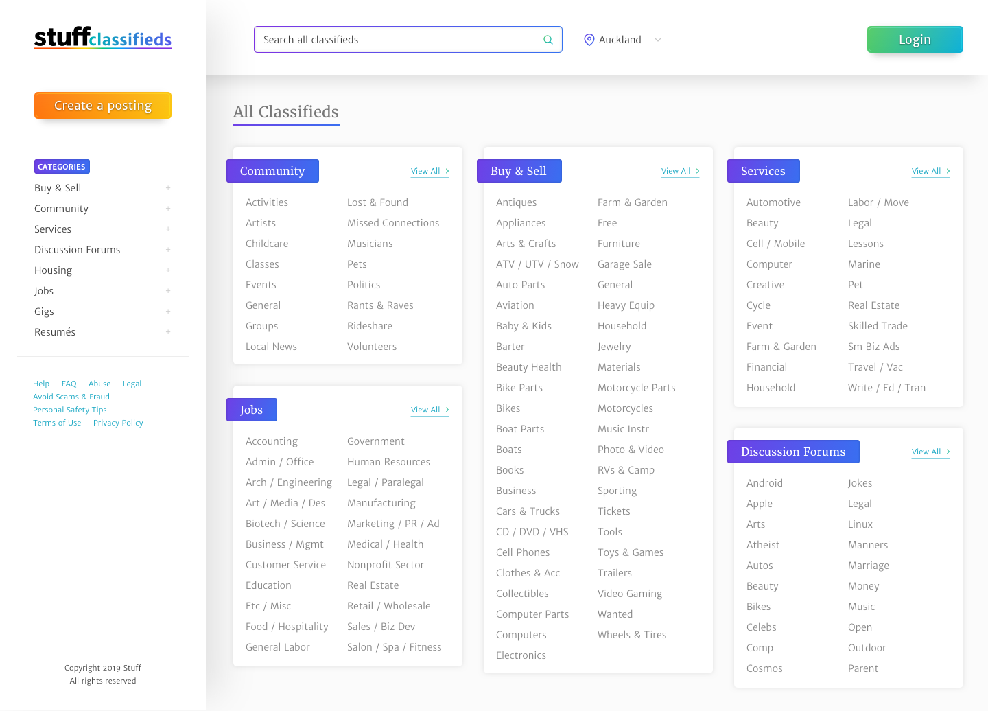 Stuff Classifieds Interface